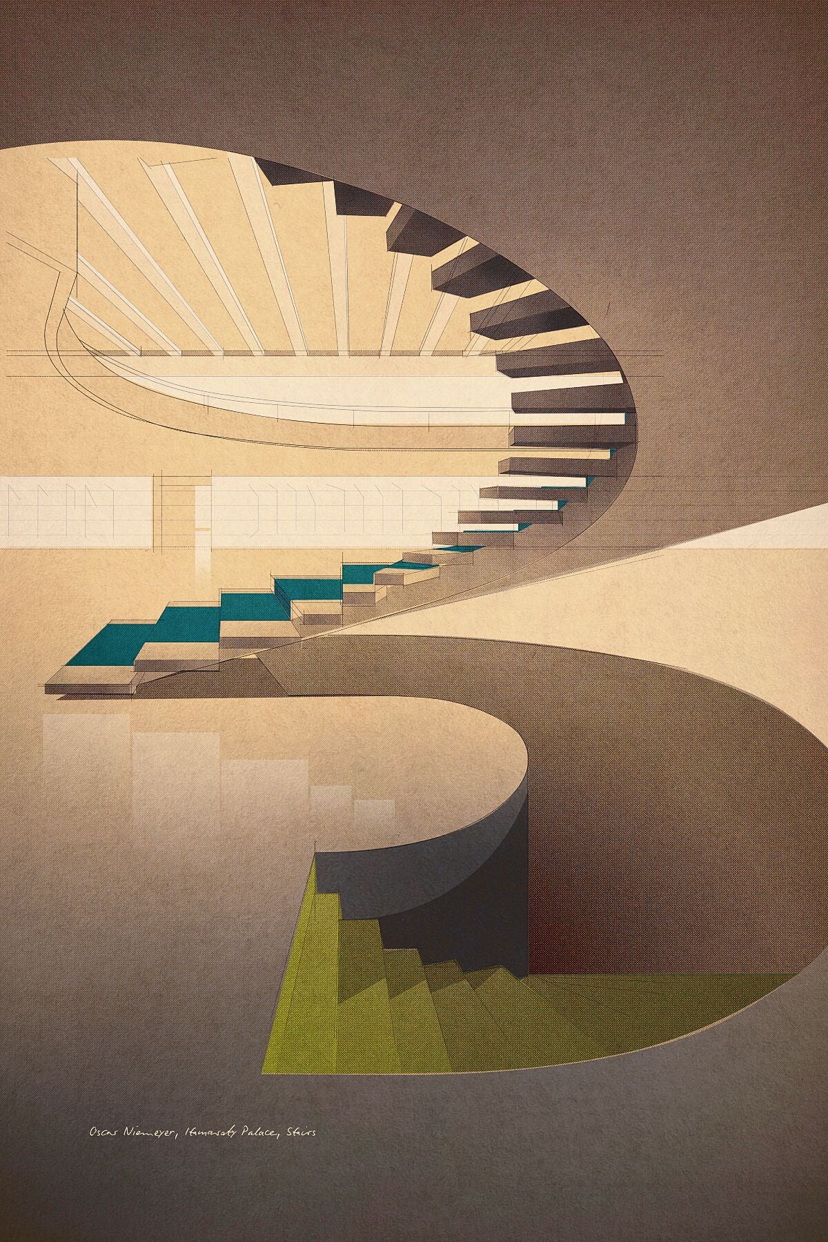 Oscar Niemeyer, Itamaraty Palace, Stairs