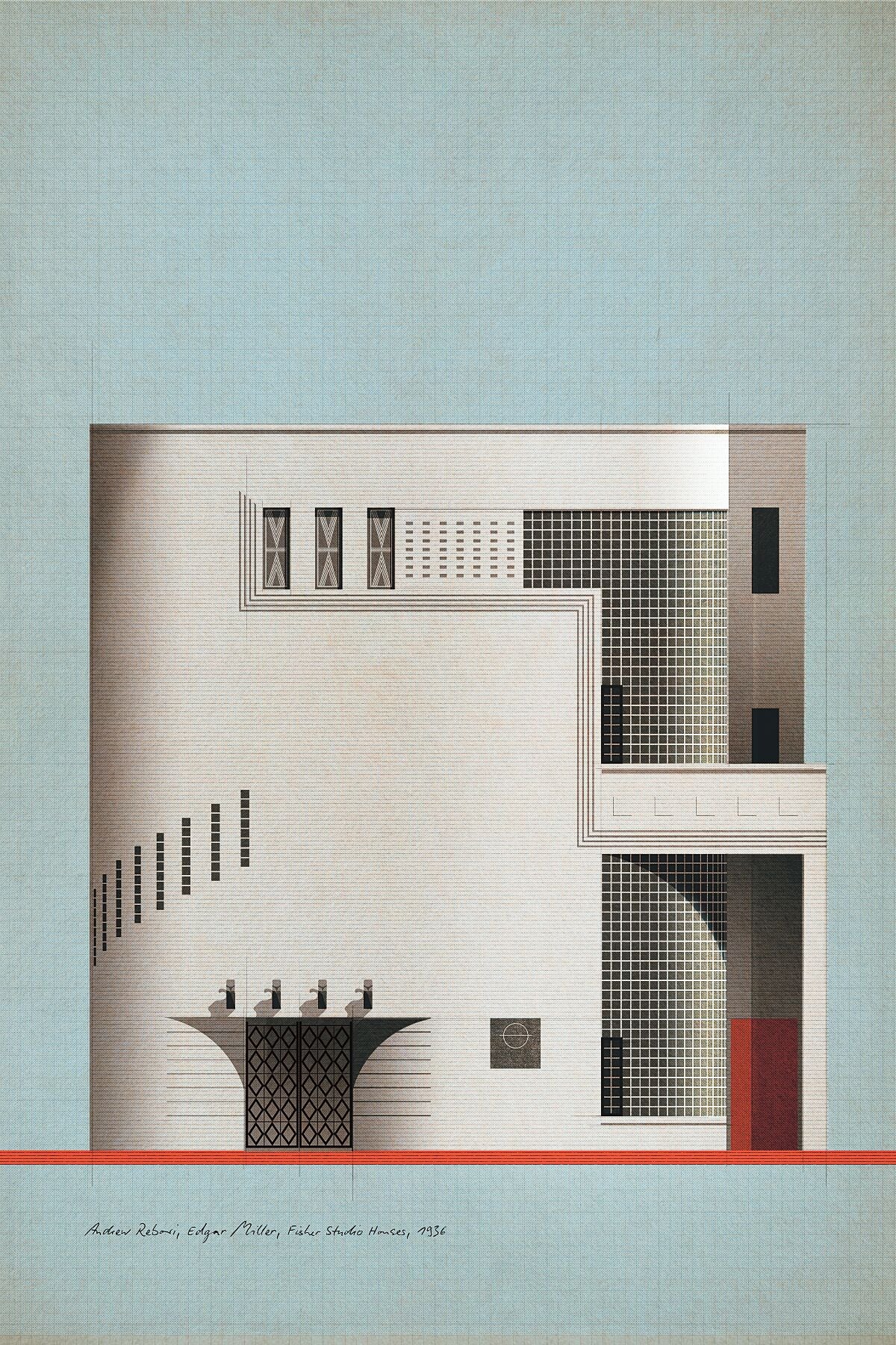 Andrew Rebori, Edgar Miller, Fisher Studio Houses, 1936